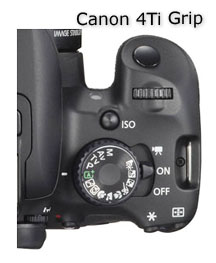 Canon T4i-4Ti grip-top view