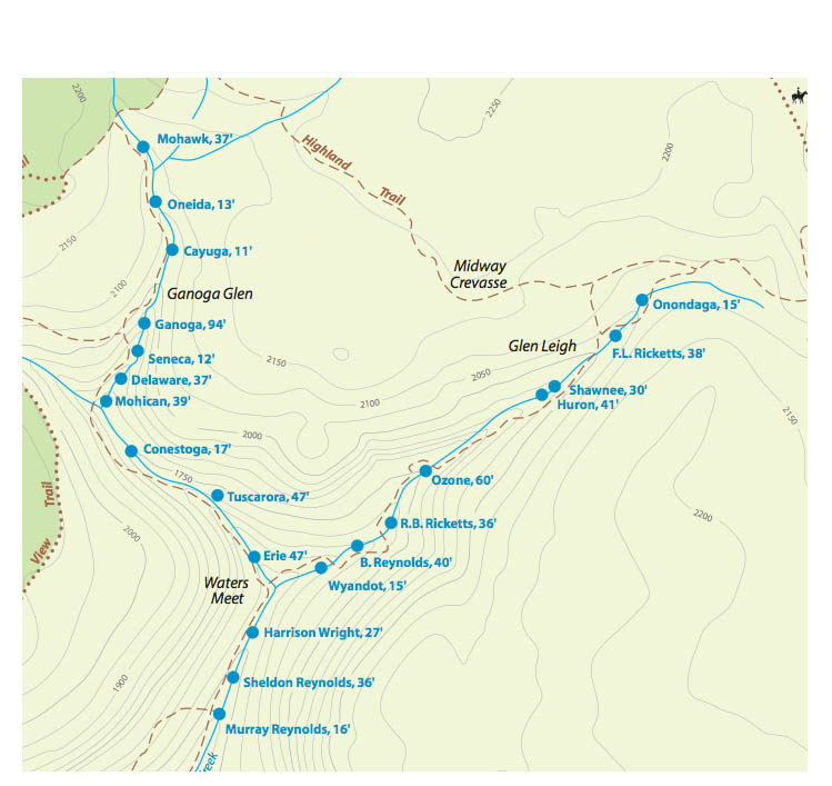 Map of Ricketts Glen Waterfalls
